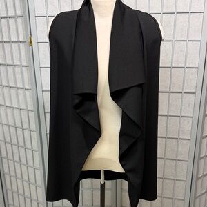Seven Sisters. Black Draped Open Coat, Size Small.